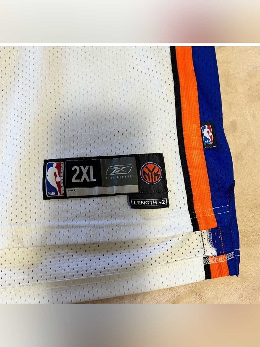 Team Apparel New York Knicks White Orange & Blue Basketball Jersey #20 - Picture 3 of 9